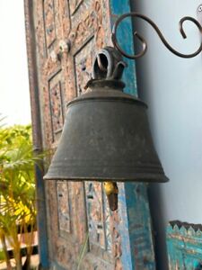 1800's Antique Old Rare Bronze Big Size Wall Hanging Bell Rich Patina