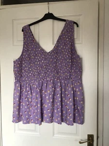 Ladies Summer Shirred Top Size 24 Simply Be Brand New With Tags - Picture 1 of 8