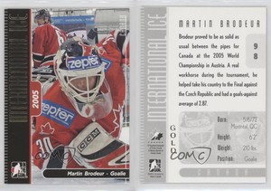 2006 In the Game-Used International Ice Signature Series Martin Brodeur #98 HOF