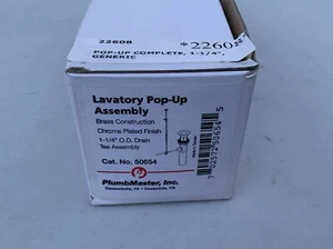 Plumbmaster Lavatory Pop- Up Assembly Brass Construction 1-1/4” Chrome Finish - Picture 1 of 3