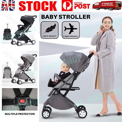 New 2023 Lightweight Compact Baby Stroller Pram Easy Fold Travel Carry On Plane • 134.88$