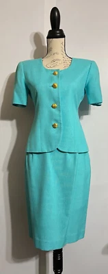 De Colección Informal Corner Petite Mujer 6 Chaqueta/Falda 2 piezas Traje Manga Corta Forrado Foto 1 de 4