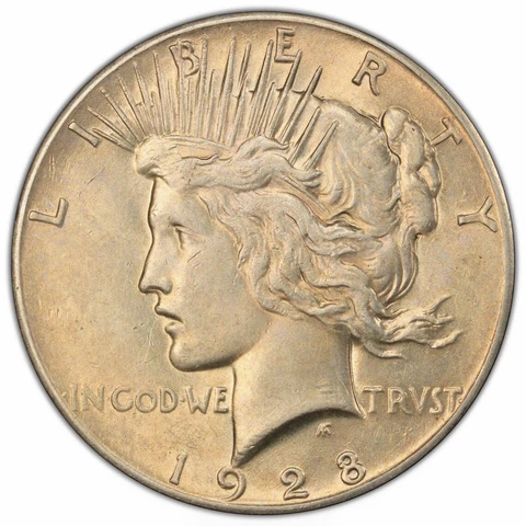 1928 PCGS AU53 Peace Silver Dollar 800948 Cover