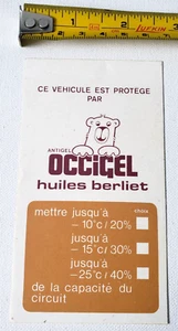 Vintage ANTIGEL OCCIGEL HUILES BERLIET Oil Car Sticker 80s France Advertising - Bild 1 von 3