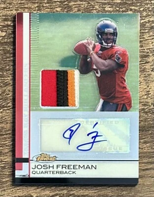 2009 Topps Finest Josh Freeman RC Auto 4 Color Jersey Patch Rare 86/109 - Image 1 of 2