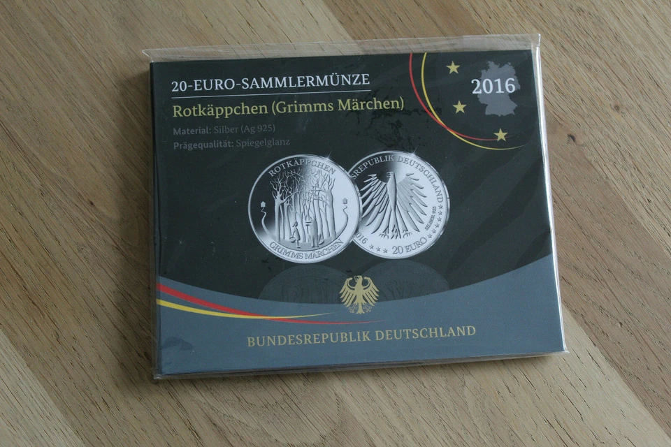 Bundesrepublik 20 Euro Silber PP 2016 Rotkäppchen im original Blister  (K501) - Bild 1 von 1