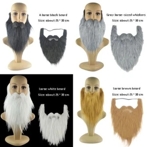 Long Fluff Realistic Fake Beard Halloween Fake Mustache Santa Claus Cosplay - Picture 1 of 16