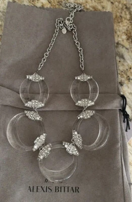 Collar de cristal y eslabones transparentes redondos Alexis Bittar 100 % auténtico de Lucite Foto 1 de 4