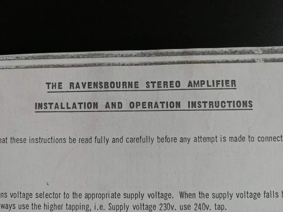Komplette Unterlagen "The Ravensbourne Stereo Amplifier" (Rogers) - Bild 1 von 2
