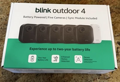 Blink Outdoor 4 (4th Gen) 5 Camera Battery Powered System w/ Sync module - Image 1 of 4