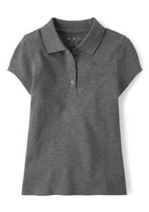 Children’s Place Girls Uniform Pique Polo - Gray - Picture 1 of 2