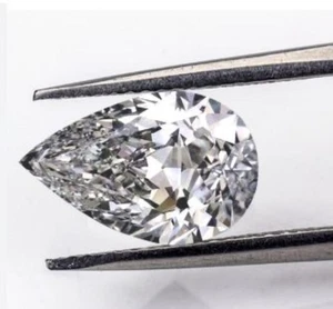 White Loose Moissanite Stone D Color 9x6 MM Pear Cut VVS1 With Certificate - Picture 1 of 7