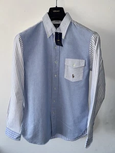 £179 Ralph Lauren Men's Blue Multi Slim Fit Button-down Shirt Pocket Logo NWT - Picture 1 of 8