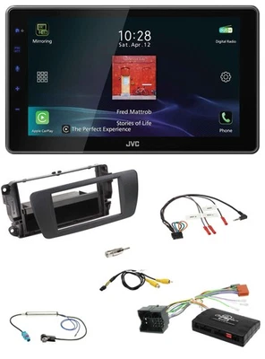 JVC DAB Lenkrad Bluetooth USB Autoradio für Seat Ibiza 2008-2015 schwarz - Bild 1 von 4