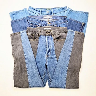 Lote de 3 pantalones vaqueros para mujer ajustados/ajuste regular talla cintura 28" pulgadas + REGALO GRATIS Foto 1 de 4