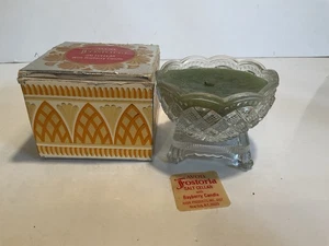 Caja de velas vintage de bodega con patas de vidrio Fostoria Avon sin cuchara - Imagen 1 de 9