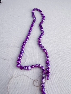 Real Freshwater Pearl Strand – Purple Nugget Beads – 13" – Jewelry Making - Image 1 of 4