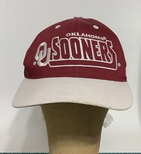 Vintage Oklahoma Sooners Football Adjustable Snapback Hat Cap Signatures OSFA - Picture 1 of 7