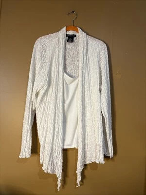 Cárdigan abierto 162 Dialogue para mujer alto bajo y sin mangas blanco talla XL manga larga Foto 1 de 4