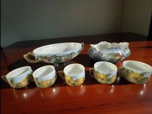 Stunning Hand Painted Rosenthal & MZ Austria Porcelain Set w/ Gold Trim Fruit - Picture 1 of 22