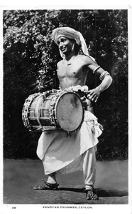 POSTKARTE CEYLON KANDYAN DRUMMER RPPC - Bild 1 von 2