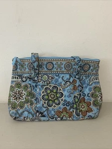 Vera Bradley Bolso de Hombro Cremallera Cartera Cierre Azul Verde Cachemira Marrón - Imagen 1 de 18