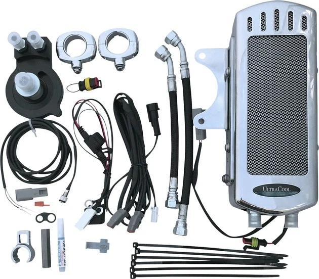 Kit de enfriador de aceite UltraCool de montaje lateral/marco cromado #SMSP-2C Harley Davidson Foto 1 de 1