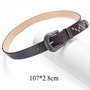 Cintura donna stella borchiata ecopelle rivetto cowboy punk rock vintage moda - Foto 1 di 20