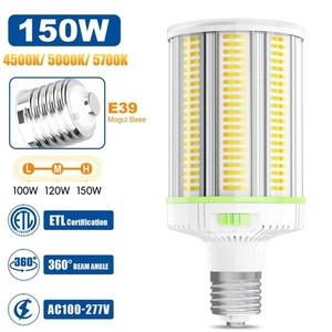 150W LED Corn Light Bulb E39 Mogul Base, Warehouse Shop Lighting Adjustable CCT - Picture 1 of 13