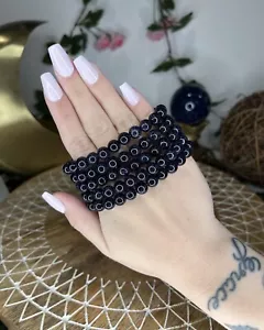 Blue Sandstone Bracelets | Crystal Jewelry, Healing Crystals, Goldstone, 8mm - Picture 1 of 3