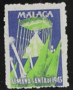 VIÑETAS TURISTICAS MALAGA SEMANA SANTA AÑO  1943 - Picture 1 of 2