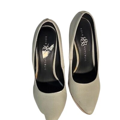 Tacones de cuña Rock & Republic para mujer gris con plataforma texturizada talla 9 M Foto 1 de 4