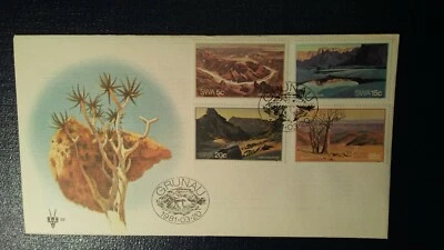 Sudáfrica Sudoeste 1er Día Cubierta # 32 Fish River Canyon 20-03-1981 SG # 373-376 Foto 1 de 2