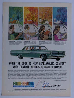 1963 Pontiac Vintage GM Four Season Climate Control Original Print Ad 8.5 x 11" - Image 1 of 4