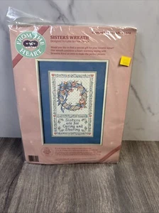 From The Heart "Sisters Wreath" Family Vintage Cross Stitch Kit New #53544 - Picture 1 of 4
