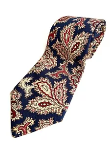 POLO RALPH LAUREN Herren Krawatte blau beige rot Paisley Seide Hergestellt in den USA Vintage - Bild 1 von 6