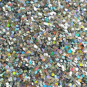3mm Round Sequins Silver Super Shiny Rainbow Iris Shiny Metallic. Made in USA - Picture 1 of 2