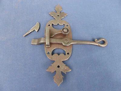 Ancienne targette ressort mentonnet fer forgé TD Porte volet Fenêtre Ht 18 cm - Photo 1/4