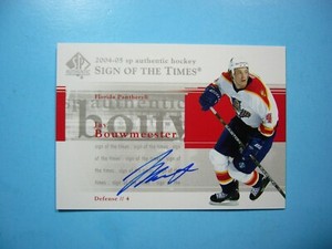 2004/05 UPPER DECK SP SIGN OF THE TIMES #ST-JB JAY BOUWMEESTER NM AUTO AUTOGRAPH