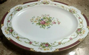 Shelley "Dubarry" weinrot rot Blumen 14 1/2 Zoll Platte - Bild 1 von 6