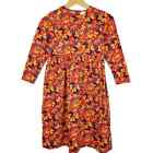 Hanna Andersson Girls Red Floral Long Sleeve Dress Size 10
