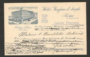 ITALIA-BONITO POSTACRD - HOTEL MAXIMO D'AZEGLIO, ROMA - 1914. - Imagen 1 de 2