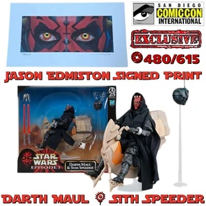 SDCC Star Wars Black Series Darth Maul Sith Speeder Jason Edmiston Signed Print - Imagen 1 de 24