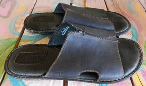 BORN Antique Black Leather Slides Sandals Size 11 - Picture 1 of 5