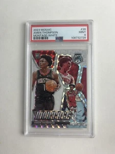 Montaje de mosaico Panini 2023 26 AMEN THOMPSON RC blanco/25 PSA 9 Houston Rockets - Imagen 1 de 2