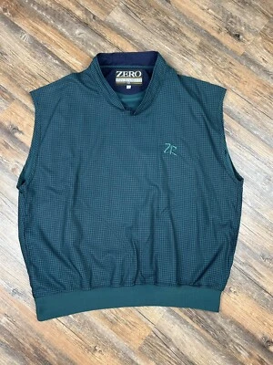 Zero Restriction Vest Men's L  Windbreaker Green Houndstooth Vintage Made USA - Image 1 of 4