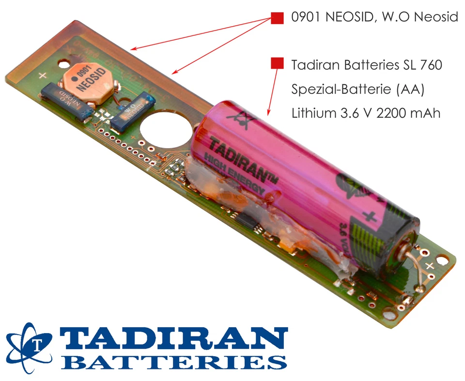 TRANSPONDER TADIRAN BATTERIE SL760 AA 3 6V 2200 mAh NEOSID 0901 DROSSEL V352