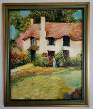 European Artist ** Xanthippe Tsalimi ** Oil Painting Framed Canvas Panel Signed