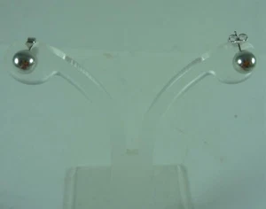 FABULOUS NEW UNUSED 14K/CT WHITE GOLD BALL STUD POST & BUTTERFLY EARRINGS #17815 - Bild 1 von 4