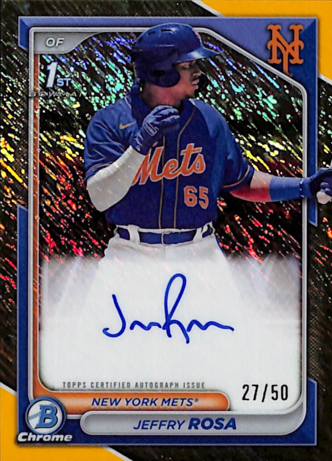 2024 Bowman Chrome Jeffry Rosa #CPA-JRO Gold Shimmer Auto /50 Mets